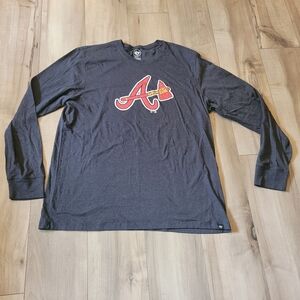 47 Men's Navy Atlanta Braves Long Sleeve Shirt